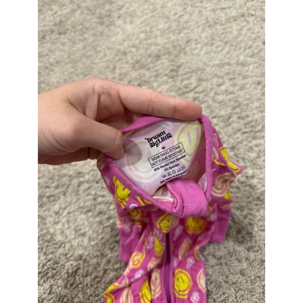 Dream big little bamboo zippy pajamas girls size newborn